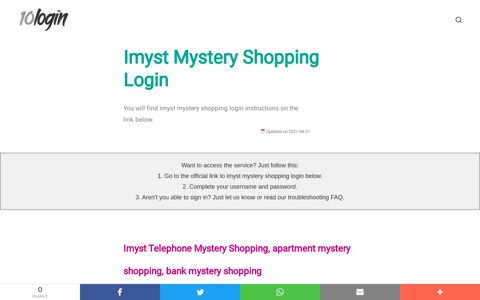 ▷ Imyst Mystery Shopping Login - 10Login.net
