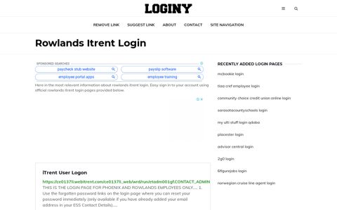 Rowlands Itrent Login ✔️ One Click Login - loginy.co.uk
