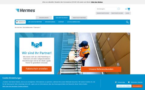 Paketversand für Geschäftskunden - Hermes