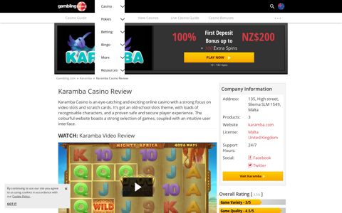 Karamba Casino Bonus + Free Spins for New Zealand