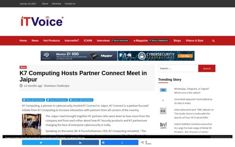 K7 Computing Hosts Partner Connect Meet in Jaipur - IT Voice
