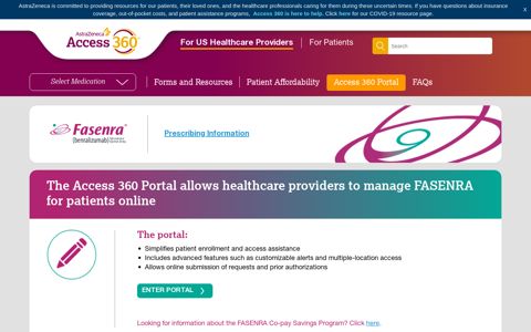 My Access 360 | Fasenra Portal - AstraZeneca Access 360
