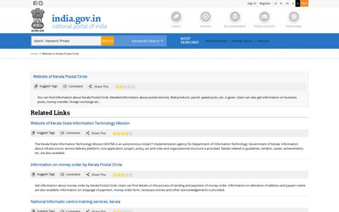 Website of Kerala Postal Circle | National Portal of India