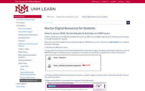 Norton Digital Resources for Students :: UNM Learn Help ...