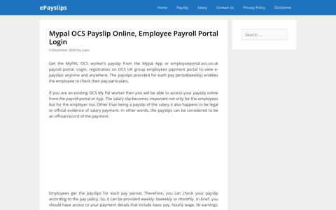 Mypal OCS Payslip Online Employee Payroll Login - ePayslips