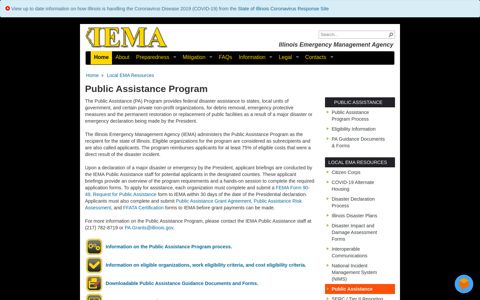 Public Assistance Program - Local EMA Resources - Illinois.gov