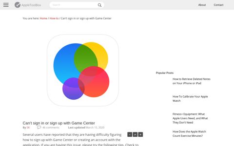 Can't sign in or sign up with Game Center - AppleToolBox