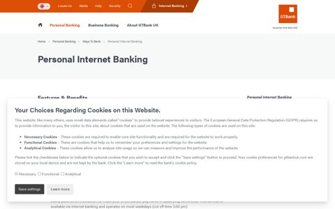Personal Internet Banking | GTBank UK