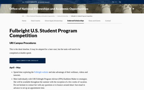 Fulbright U.S. Student Program Competition – Office of ...