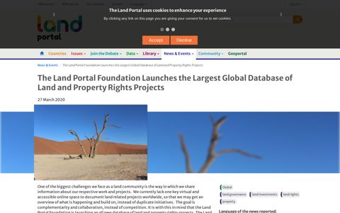 The Land Portal Foundation Launches the Largest Global ...