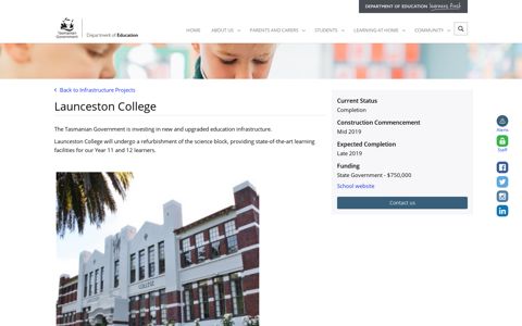 Launceston College - The Department of Education Tasmania