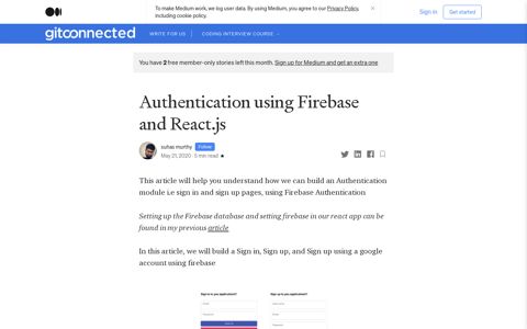 Authentication using Firebase and React.js | by suhas murthy ...