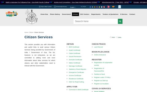 Official Portal - Government Of Goa