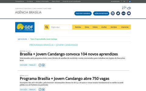 Programa Brasília + Jovem Candango – Agência Brasília