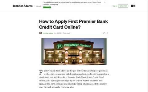 How to Apply First Premier Bank Credit Card Online? | by ...