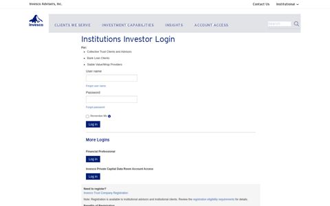 Institutions Investor Login - Invesco |