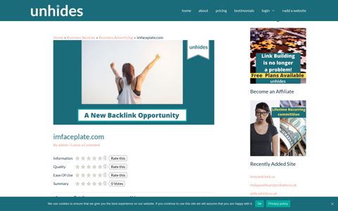 Create Backlinks on imfaceplate.com | Best Free Link building Tool ...