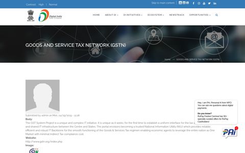 GOODS AND SERVICE TAX NETWORK (GSTN) | Digital India ...