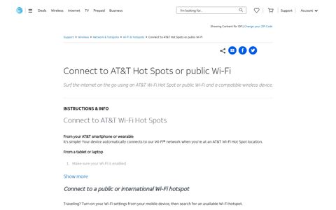 Connect to AT&T Hot Spots or Public Wi-Fi - Wireless Support