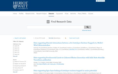 Find Research Data — Heriot-Watt Research Portal