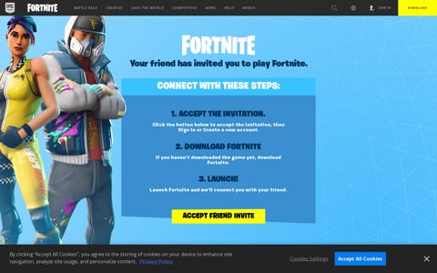 Your friend has invited you to play Fortnite. - Epic Games Store