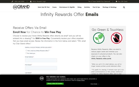 Infinity Rewards Offer Emails | Grand Sierra Resort Casino ...
