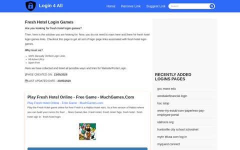 fresh hotel login games - Official Login Page [100% Verified]