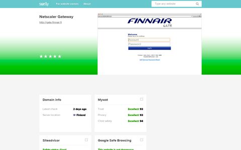 gate.finnair.fi - Netscaler Gateway - Gate Finnair - Sur.ly