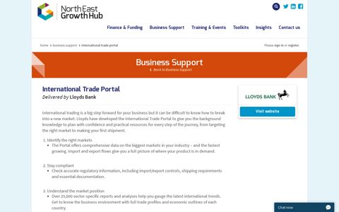 International Trade Portal | Lloyds Bank | North East Growth Hub