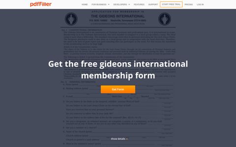Gideons International Membership Renewal - Fill Online ...