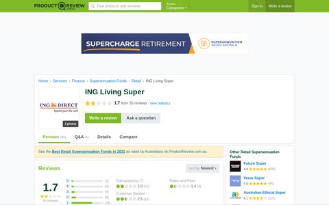 ING Living Super | ProductReview.com.au