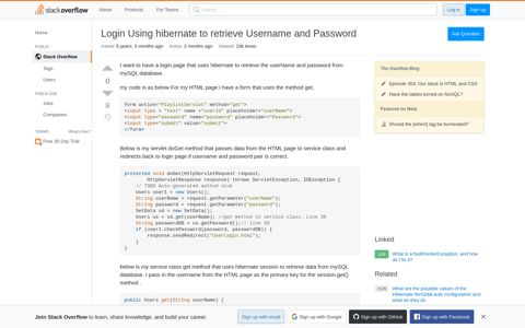 Login Using hibernate to retrieve Username and Password ...