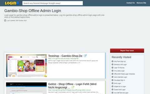 Gambio-shop Offline Admin Login - Loginii.com