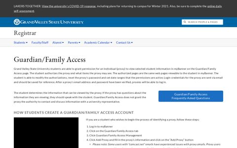 Guardian/Family Access - Registrar - Grand Valley State ...