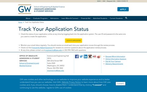 Track Your Application Status - SEAS Graduate Admissions