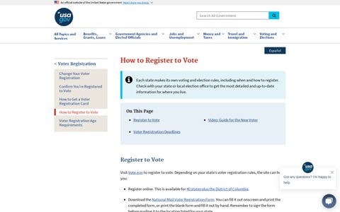 How to Register to Vote - USA.gov