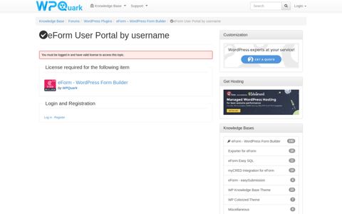 eForm User Portal by username - WPQuark Knowledge Base