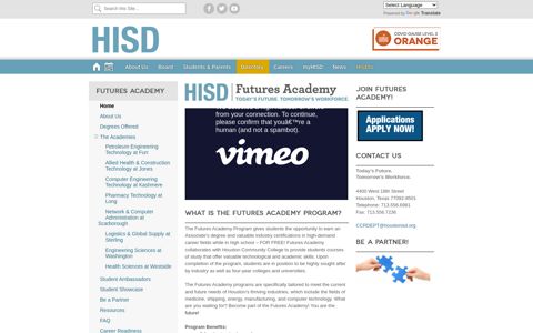 Futures Academy / Home - Houston ISD