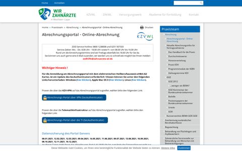 Abrechnungsportal - Online-Abrechnung - Wir Zahnärzte in ...