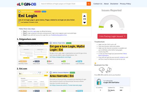 Eni Login - Find Login Page of Any Site within Seconds!