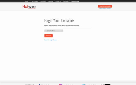 Forgot Username - Hotwire Communications