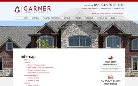 Sitemap - Garner Properties & Management Co.