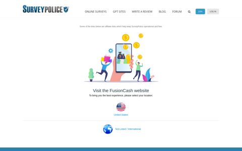 Sign up free at FusionCash - SurveyPolice