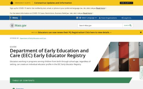 Department of Early Education and Care (EEC) Early ...