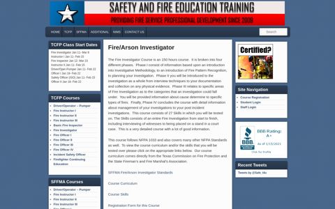 Fire/Arson Investigator | SAFETY and FIRE EDUCATION ...