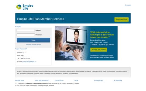 Empire Life Plan Member Online Services Application