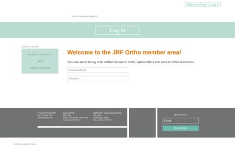 JRF Ortho | Account | User | Login