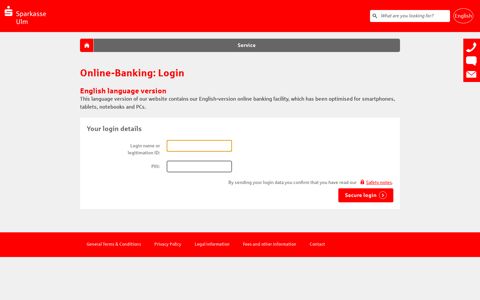 Online banking - Login - Sparkasse Ulm