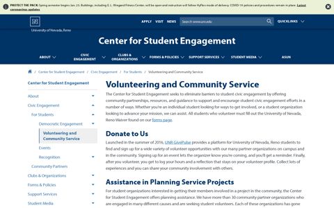 Volunteering and Community Service | Center for Student ...