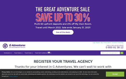 Register your Travel Agency - G Adventures